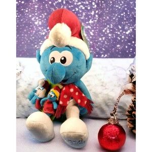 New Macys Holiday Christmas SMURF Plush Stuffed Animal 18” w/Finger Pals 2010